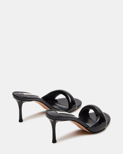 KIERAN Black Patent Mule Heel | Women's Heels - Steve Madden
