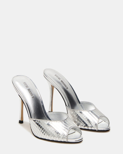 PRIYA Silver Disco Mule Women's Heel - Steve Madden
