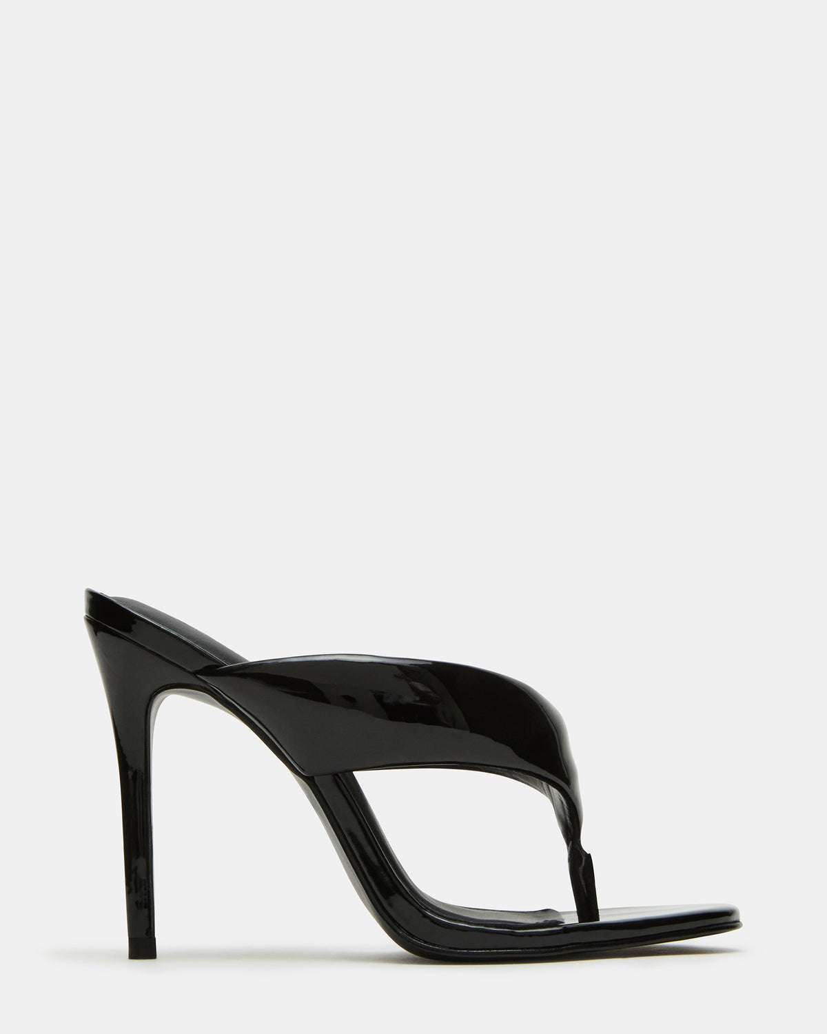 SABINE Black Patent Thong Mule Women's Heel - Steve Madden