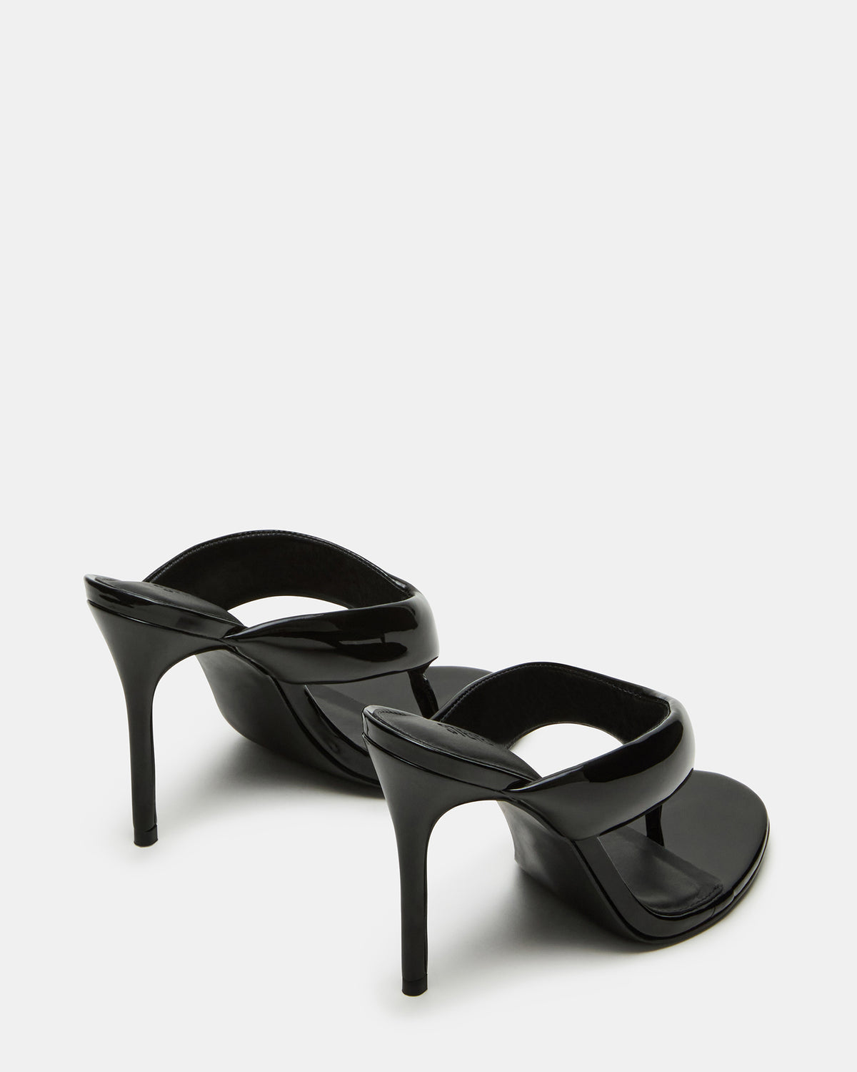 SABINE Black Patent Thong Mule Women's Heel - Steve Madden