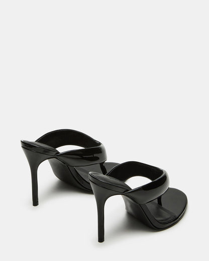SABINE Black Patent Thong Mule Women's Heel - Steve Madden