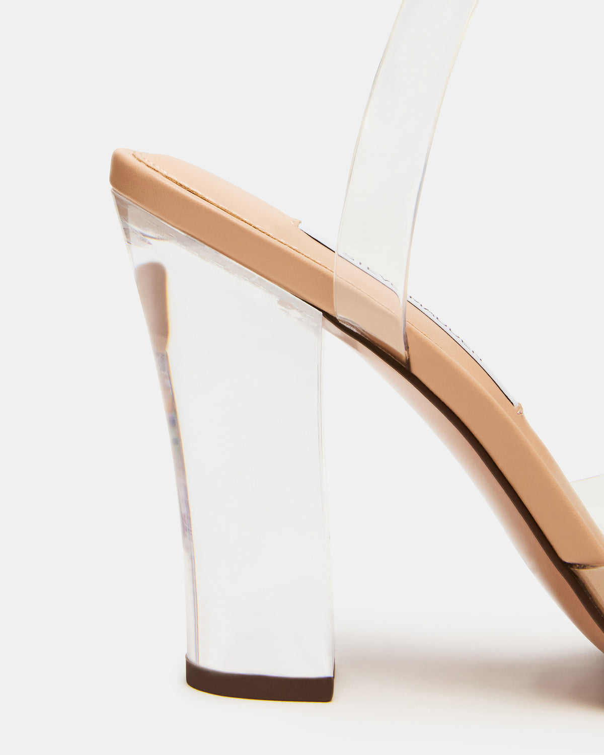 WHISTLE Clear Square-Toe Block Heel Women's Heel - Steve Madden