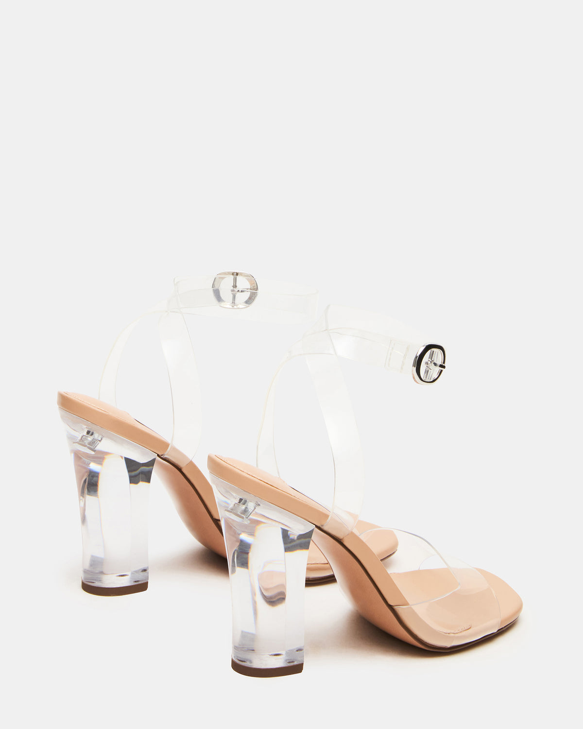 WHISTLE Clear Square-Toe Block Heel Women's Heel - Steve Madden