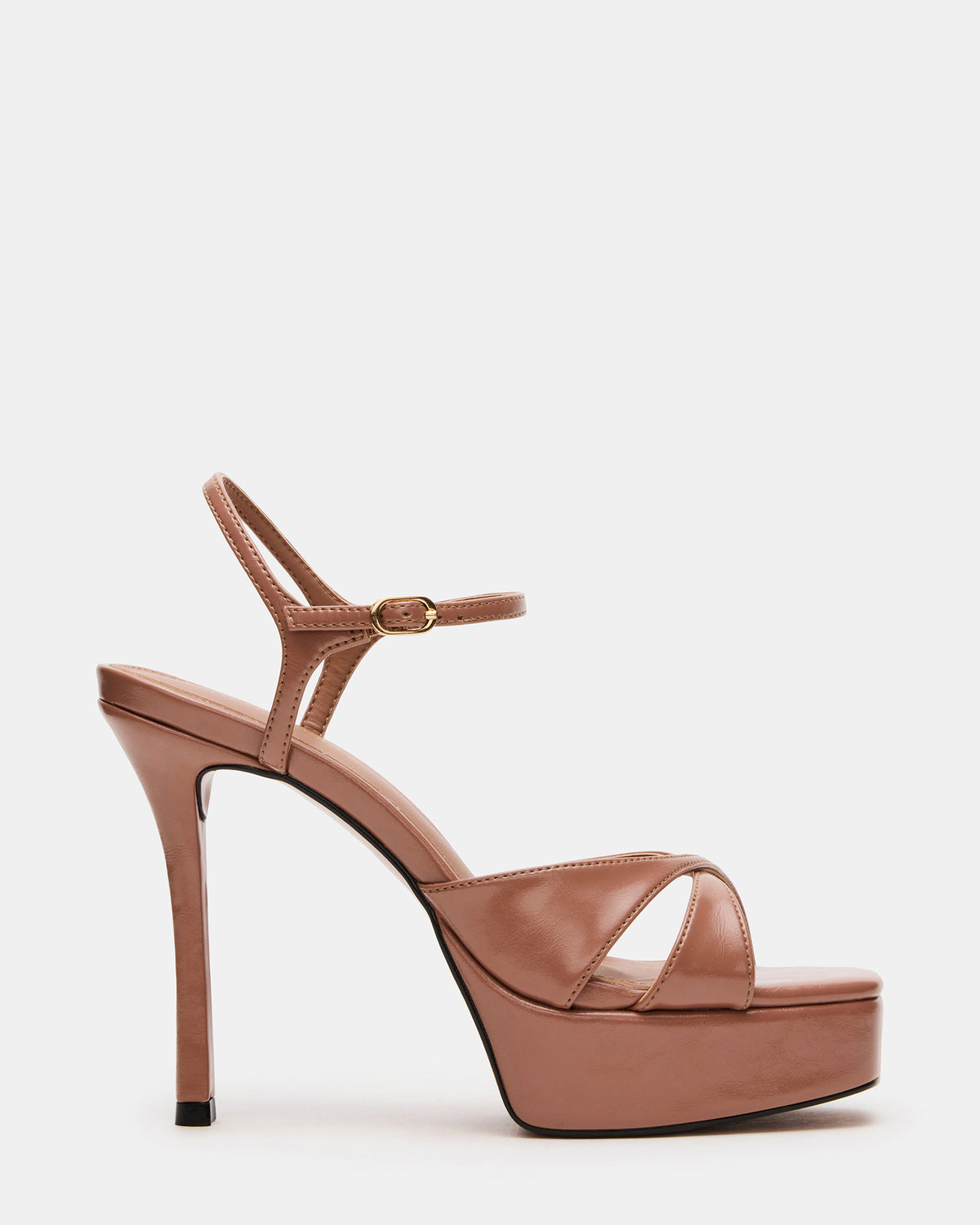 SCARLET Mocha Square-Toe Strappy Platform Women's Heel - Steve Madden