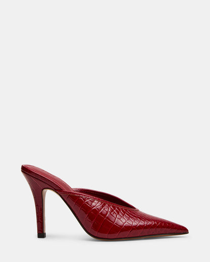 LITA Red Crocodile Pointed-Toe Mule Pump Women's Heel - Steve Madden