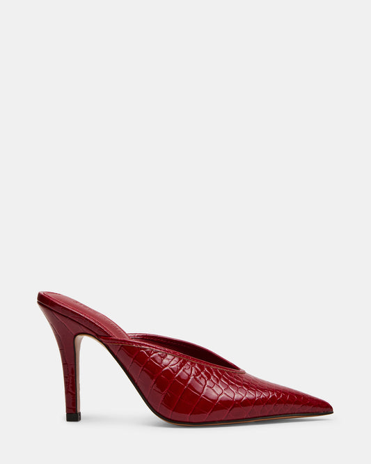 LITA Red Crocodile Pointed-Toe Mule Pump Women's Heel - Steve Madden