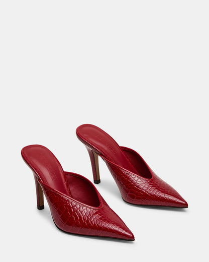 LITA Red Crocodile Pointed-Toe Mule Pump Women's Heel - Steve Madden