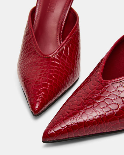 LITA Red Crocodile Pointed-Toe Mule Pump Women's Heel - Steve Madden