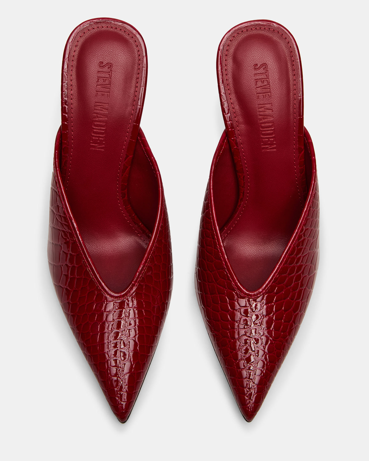 LITA Red Crocodile Pointed-Toe Mule Pump Women's Heel - Steve Madden