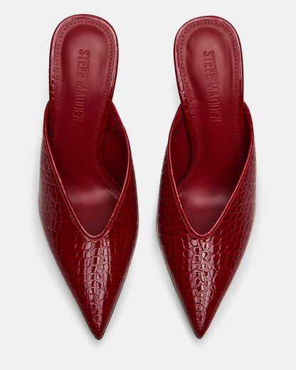 LITA Red Crocodile Pointed-Toe Mule Pump Women's Heel - Steve Madden