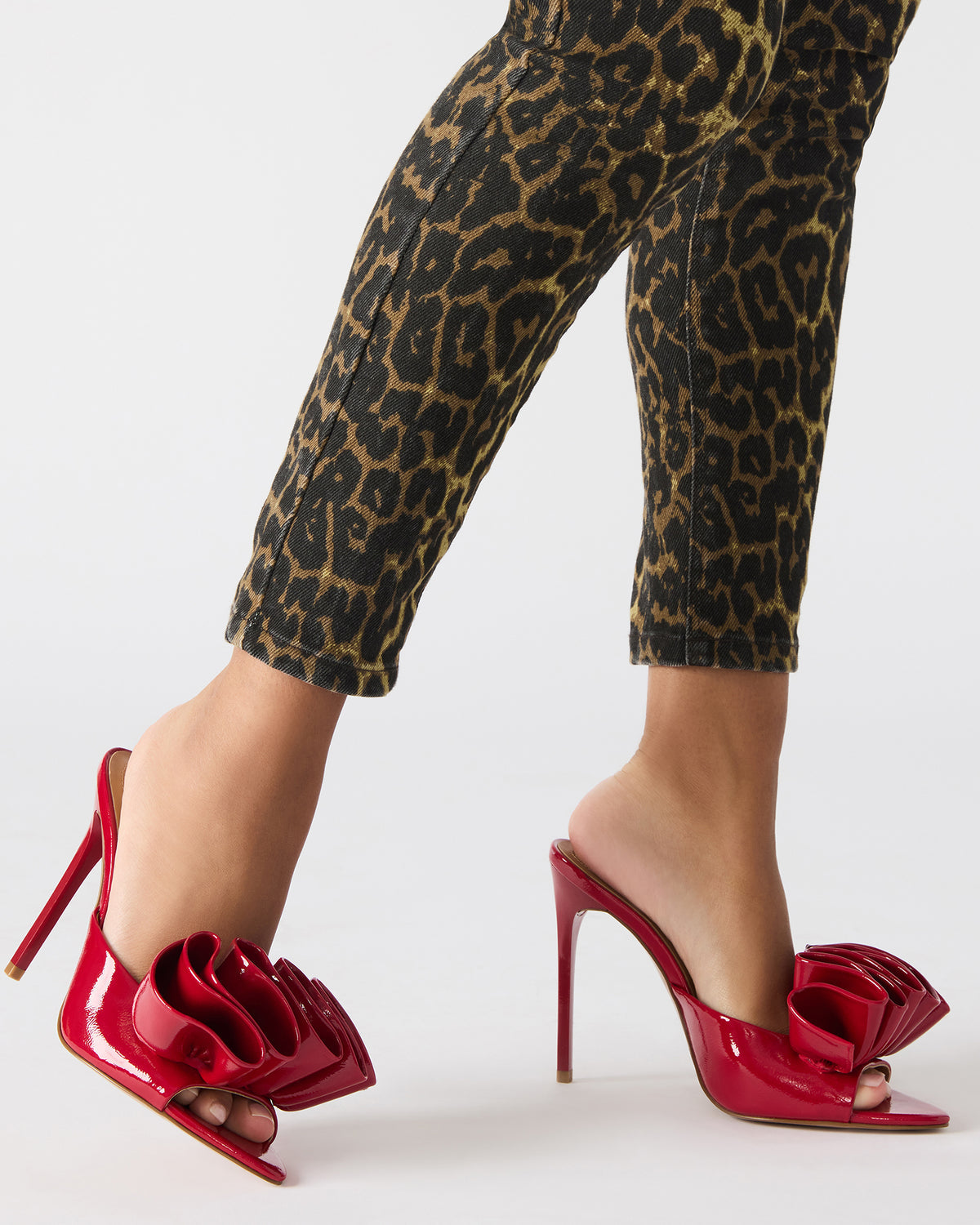 AFFINITY Red Patent Women's Multi Pointed-Toe Stiletto Mule Heel - Steve Madden