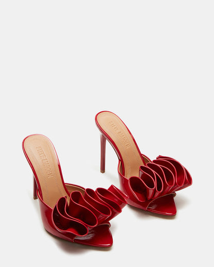 AFFINITY Red Patent Women's Multi Pointed-Toe Stiletto Mule Heel - Steve Madden