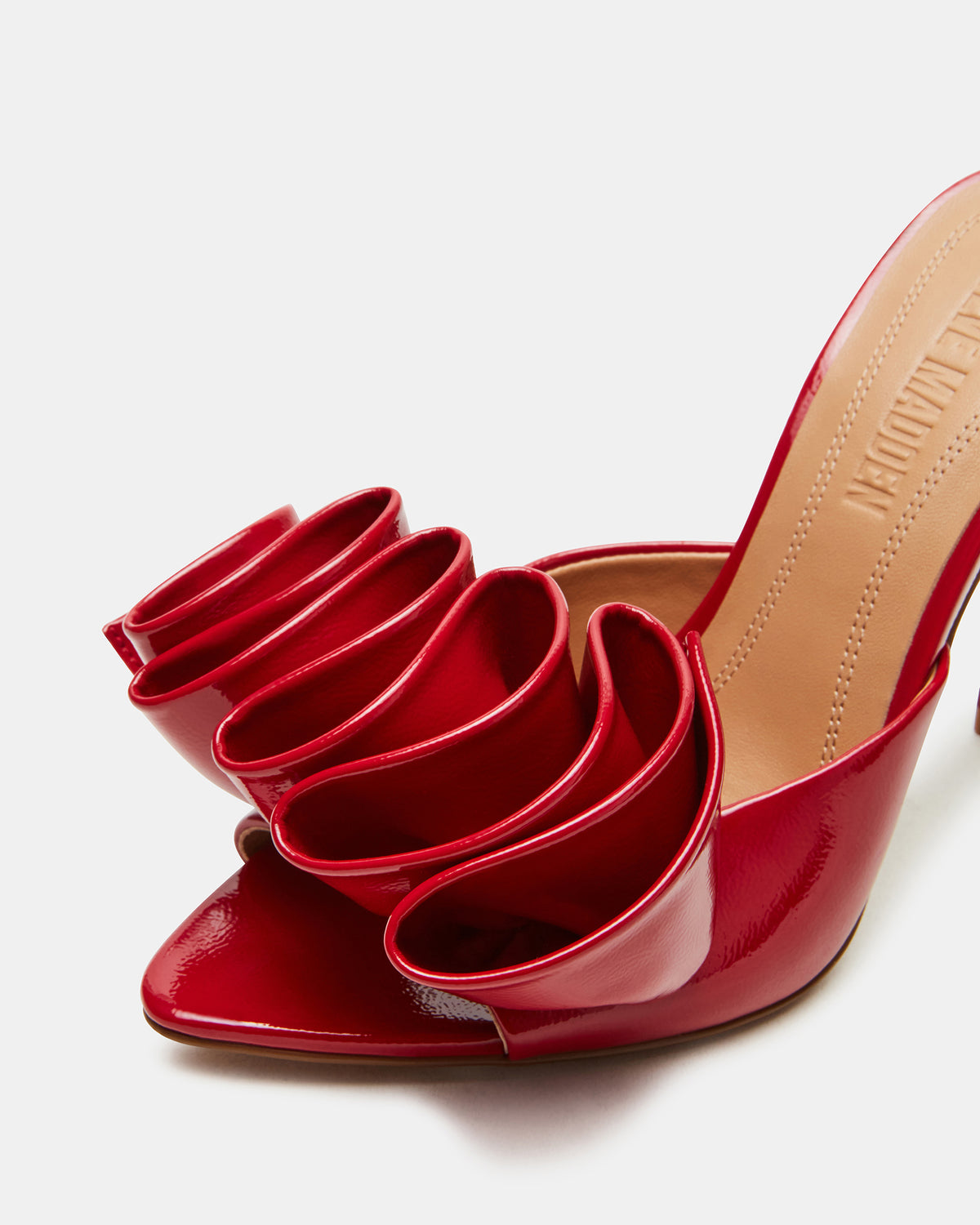 AFFINITY Red Patent Women's Multi Pointed-Toe Stiletto Mule Heel - Steve Madden