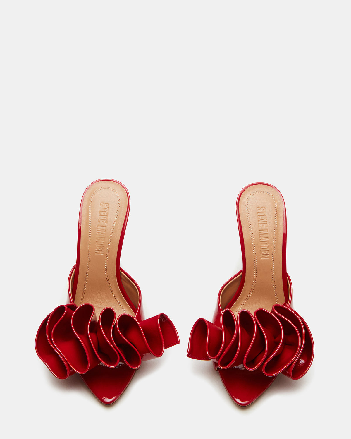 AFFINITY Red Patent Women's Multi Pointed-Toe Stiletto Mule Heel - Steve Madden