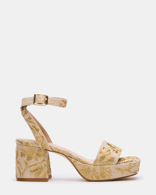MERCERR Gold Multi Women's Platform Block Heel - Steve Madden