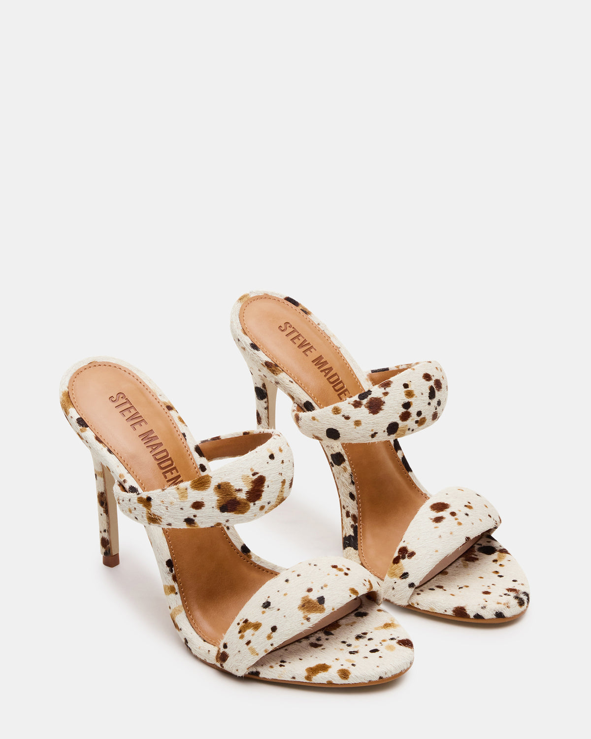 SATURN-C WHITE/CAMEL Stiletto Mule Women's Heel - Steve Madden