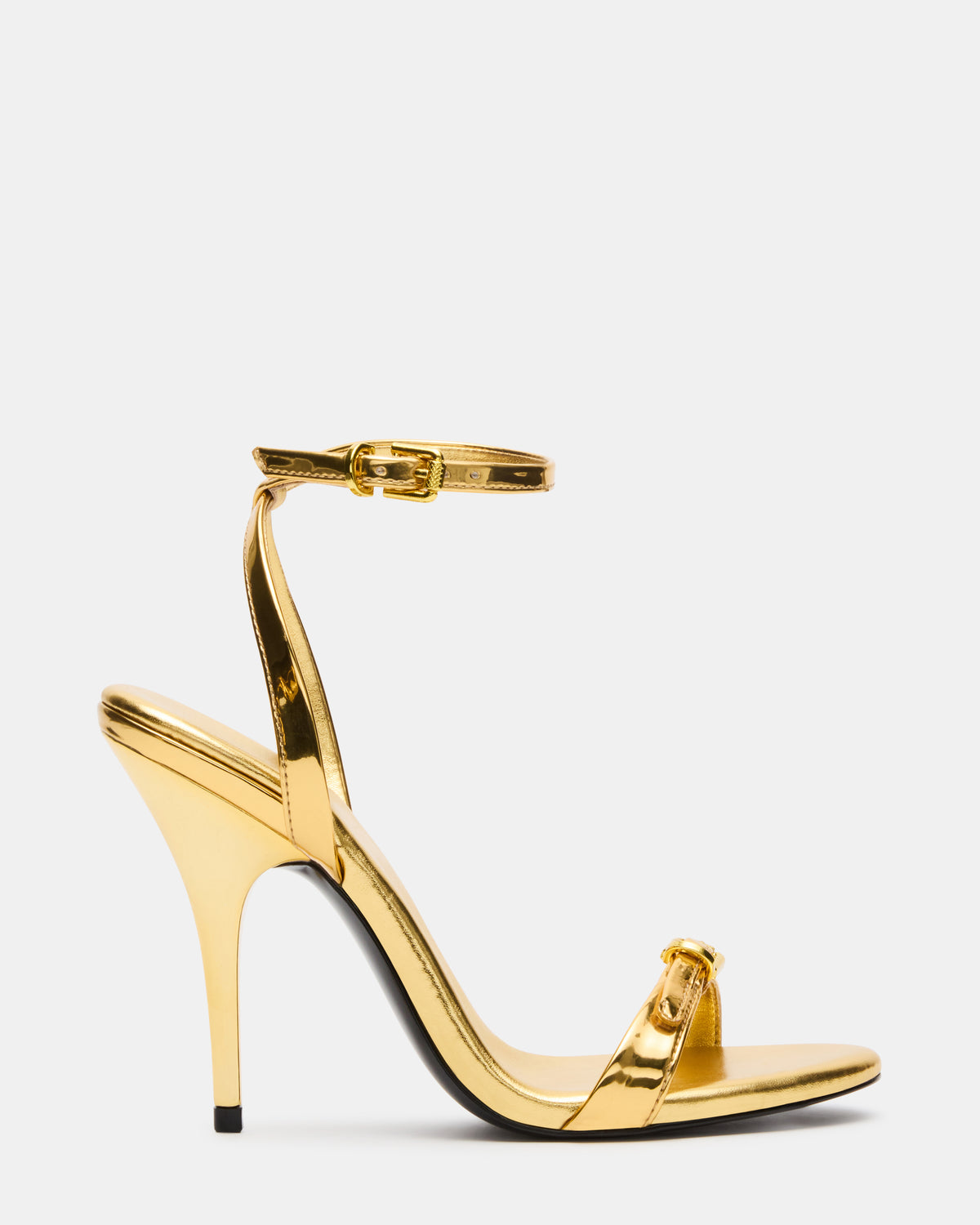 FOXX Gold Strappy Stiletto Open-Toe Women's Heel - Steve Madden