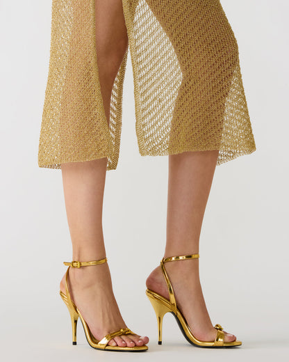 FOXX Gold Strappy Stiletto Open-Toe Women's Heel - Steve Madden