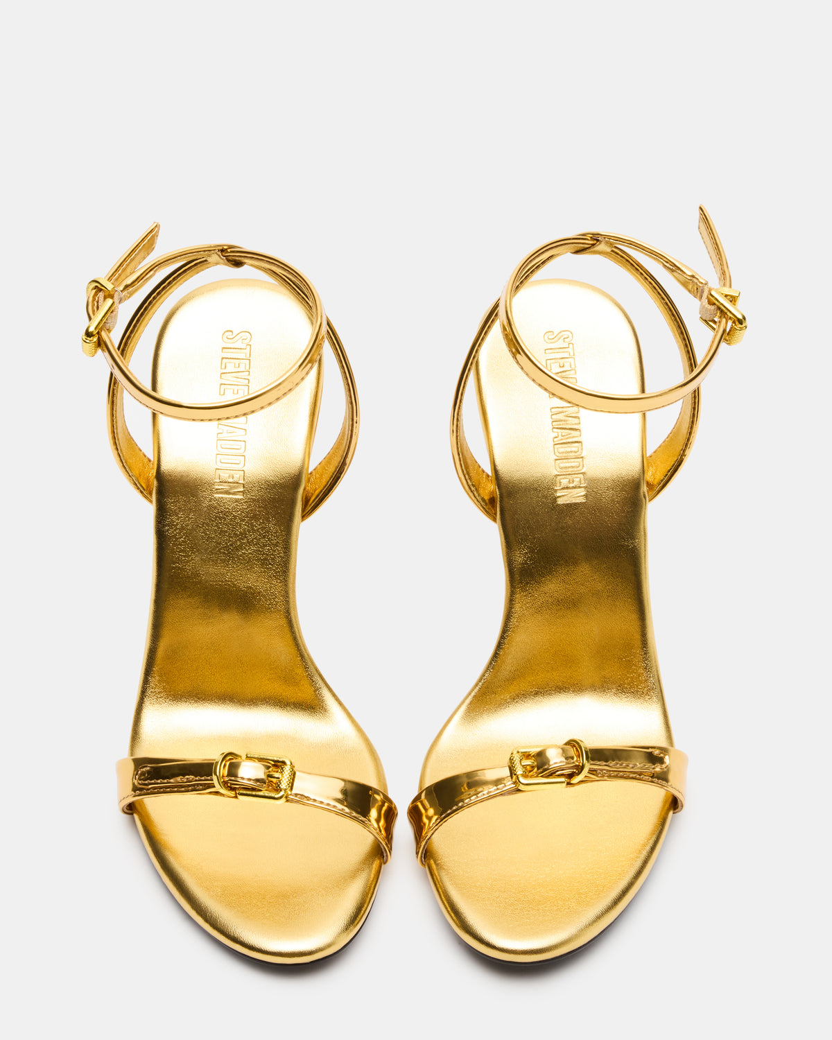 FOXX Gold Strappy Stiletto Open-Toe Women's Heel - Steve Madden