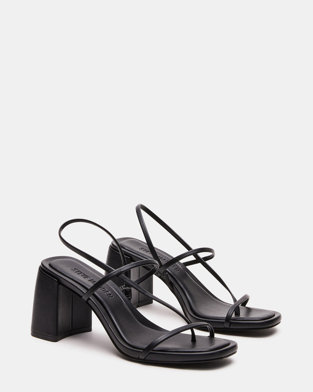 DIORA Black Women's Strappy Square-Toe Heel - Steve Madden