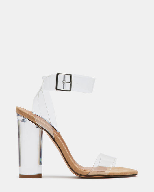 CLEARER Clear Heels | Women's Clear Block Heel - Steve Madden