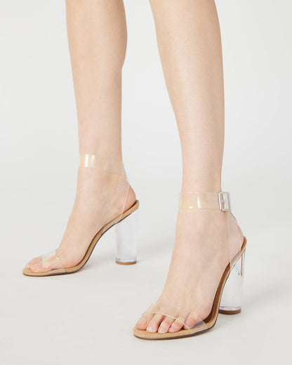 CLEARER Clear Heels | Women's Clear Block Heel - Steve Madden