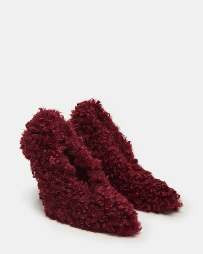 ACHILLES Red Pointed-Toe Faux Fur Stiletto Women's Heel - Steve Madden