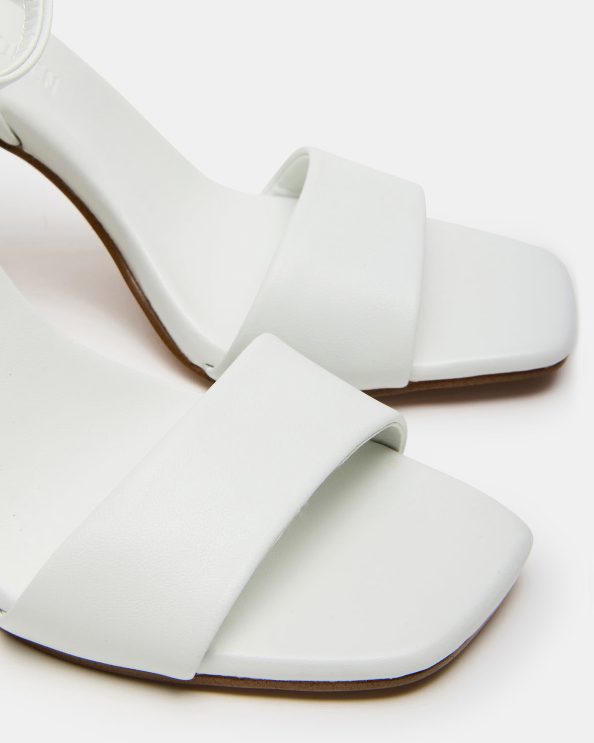 MESSA White Leather Women's Square-Toe Block Heel - Steve Madden