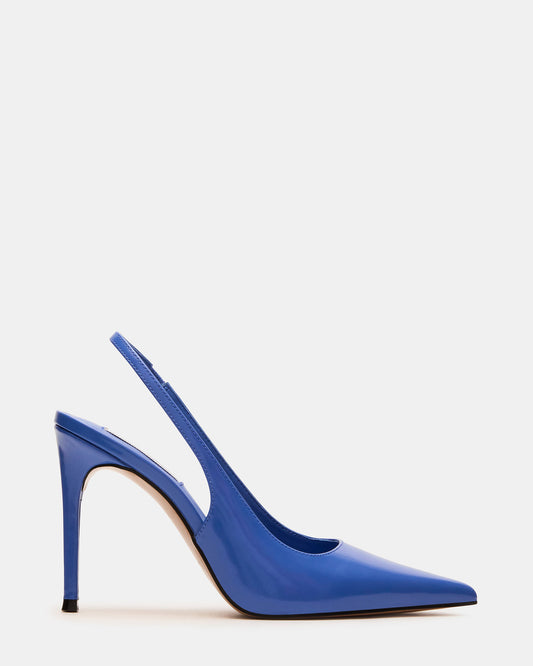 REYES Blue Leather Slingback Stiletto Pointed-Toe Pump Women's Heel - Steve Madden