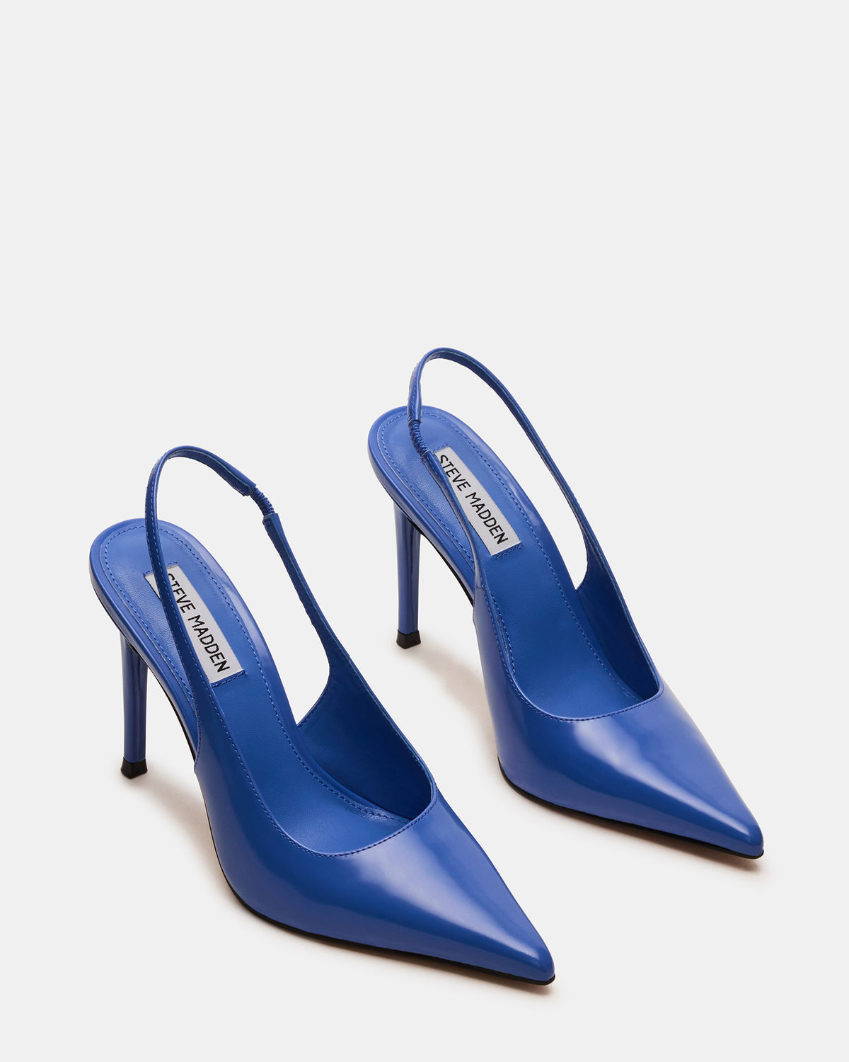 REYES Blue Leather Slingback Stiletto Pointed-Toe Pump Women's Heel - Steve Madden