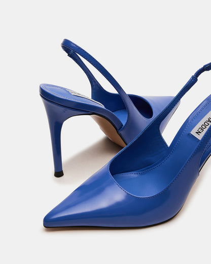 REYES Blue Leather Slingback Stiletto Pointed-Toe Pump Women's Heel - Steve Madden