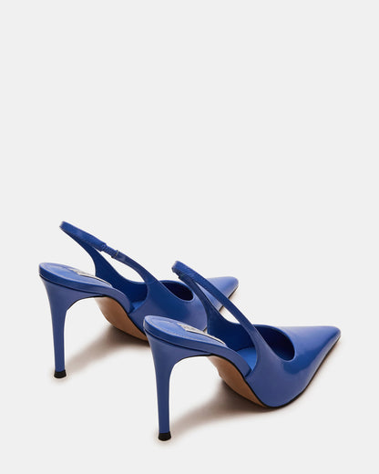 REYES Blue Leather Slingback Stiletto Pointed-Toe Pump Women's Heel - Steve Madden