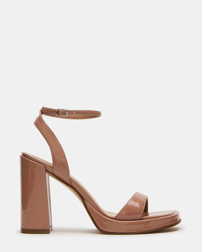 SULLIVAN Blush Patent Square-Toe Strappy Heel | Women's Heels - Steve Madden