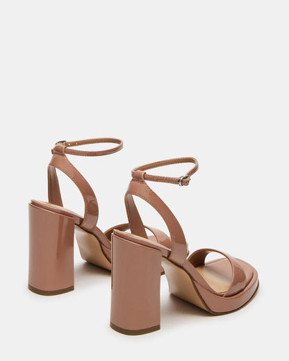 SULLIVAN Blush Patent Square-Toe Strappy Heel | Women's Heels - Steve Madden
