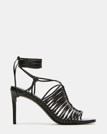 BRISTOWE Black Strappy Stiletto Heel | Women's Heels - Steve Madden