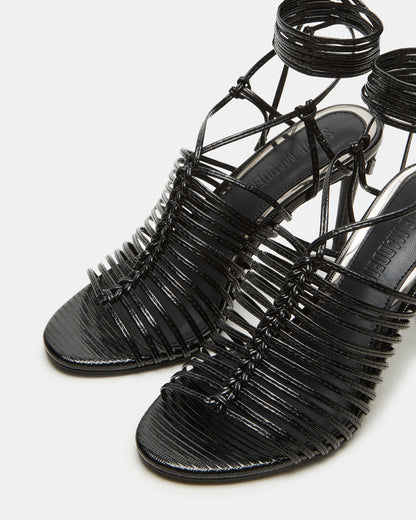BRISTOWE Black Strappy Stiletto Heel | Women's Heels - Steve Madden