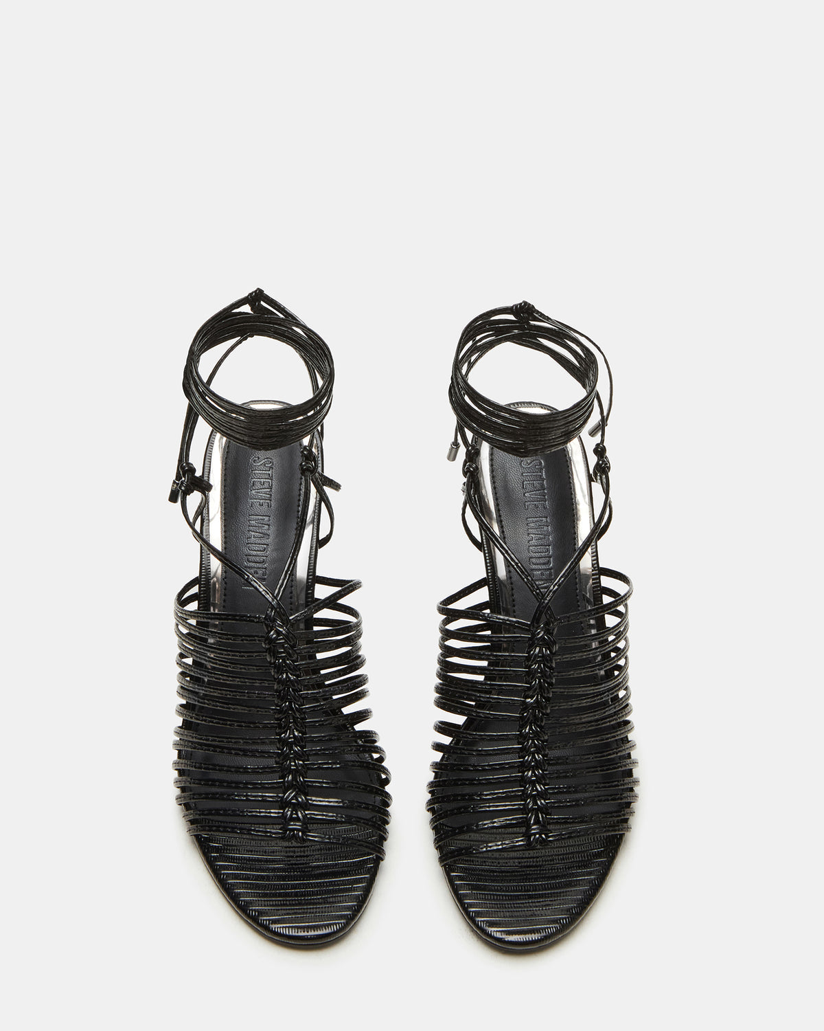 BRISTOWE Black Strappy Stiletto Heel | Women's Heels - Steve Madden