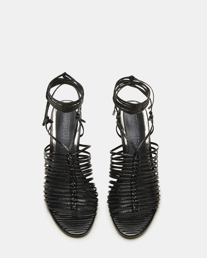 BRISTOWE Black Strappy Stiletto Heel | Women's Heels - Steve Madden