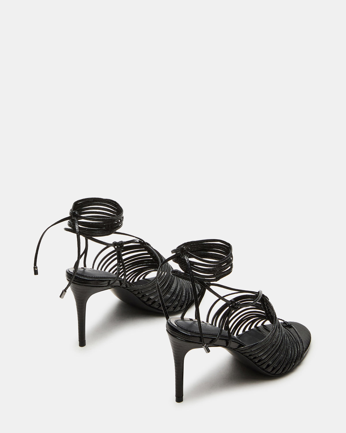 BRISTOWE Black Strappy Stiletto Heel | Women's Heels - Steve Madden
