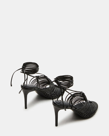 BRISTOWE Black Strappy Stiletto Heel | Women's Heels - Steve Madden