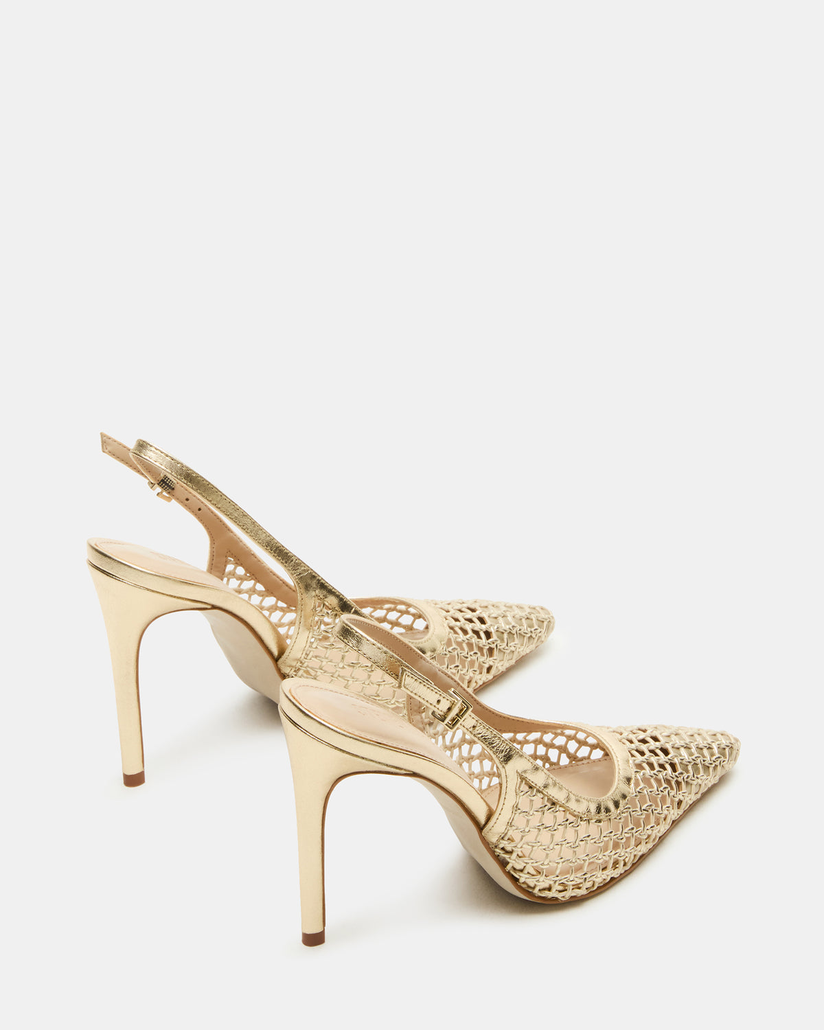 REYES Woven Gold Slingback Stiletto Pointed-Toe Pump Women's Heel - Steve Madden
