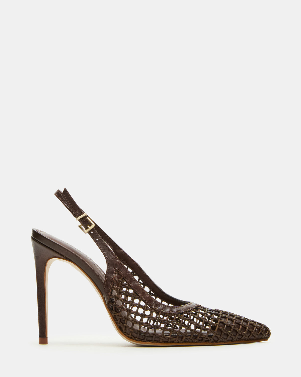 REYES Woven Brown Slingback Stiletto Pointed-Toe Pump Women's Heel - Steve Madden
