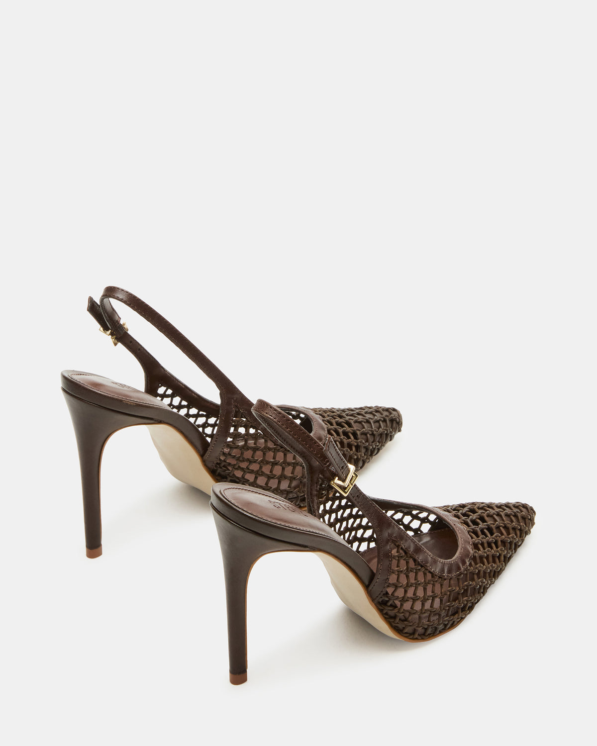REYES Woven Brown Slingback Stiletto Pointed-Toe Pump Women's Heel - Steve Madden