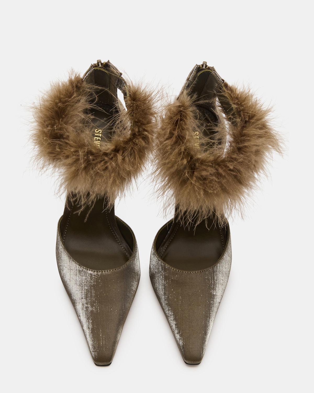 ELUSIVE Olive Satin Pointed-Toe Stiletto Pump Women's Heel - Steve Madden
