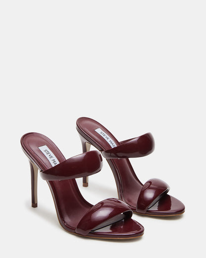 SATURN Wine Patent Stiletto Mule Women's Heel - Steve Madden