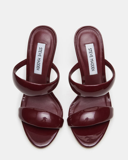 SATURN Wine Patent Stiletto Mule Women's Heel - Steve Madden
