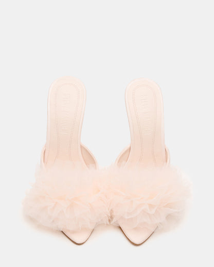 AFFINITY Tulle Light Pink Pointed-Toe Stiletto Mule Women's Heel - Steve Madden
