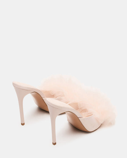 AFFINITY Tulle Light Pink Pointed-Toe Stiletto Mule Women's Heel - Steve Madden