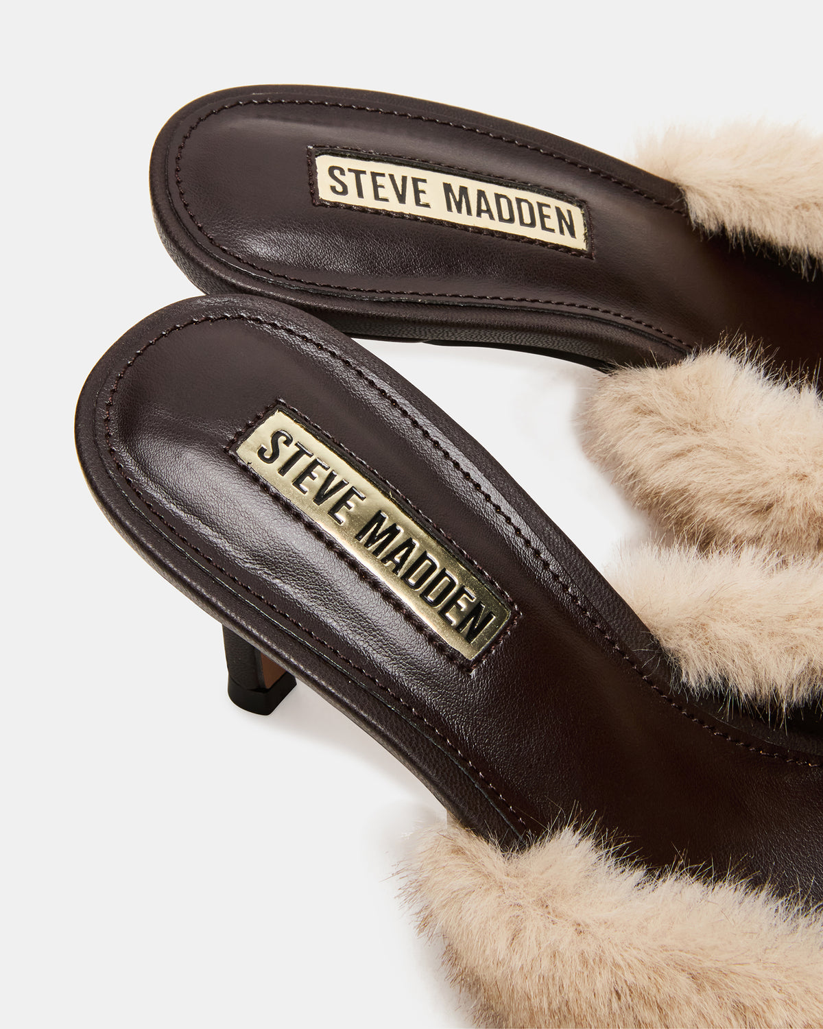 ALEXI Faux Fur Tan Pointed-Toe Mule Women's Heel - Steve Madden