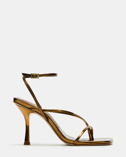 ANNIE Bronze Women's Strappy Square Toe Heel - Steve Madden